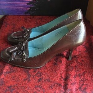 Coach Brown Leather Heels with Tassel Detail